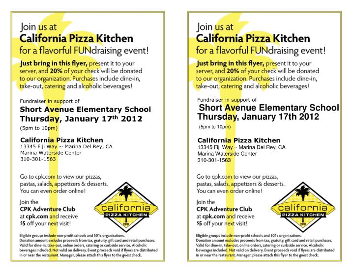fundraiser in support of short avenue elementary school thursday january 17 th 2012 5pm to 10pm
