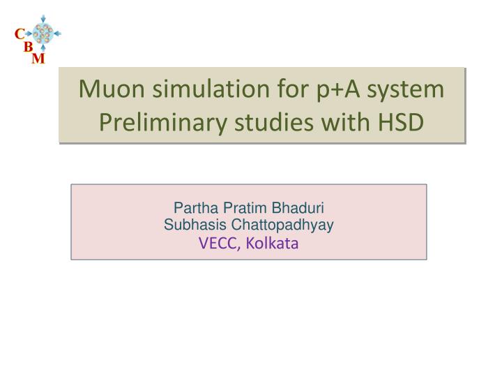 muon simulation for p a system preliminary studies with hsd