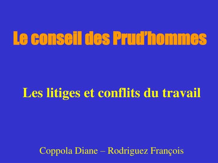 le conseil des prud hommes