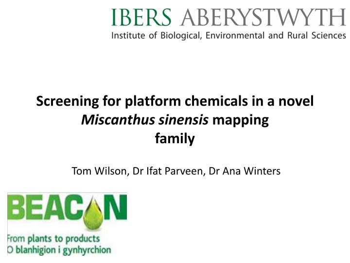 screening for platform chemicals in a novel miscanthus sinensis mapping family