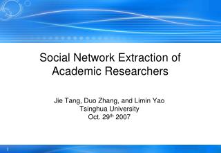 Social Network Extraction of Academic Researchers