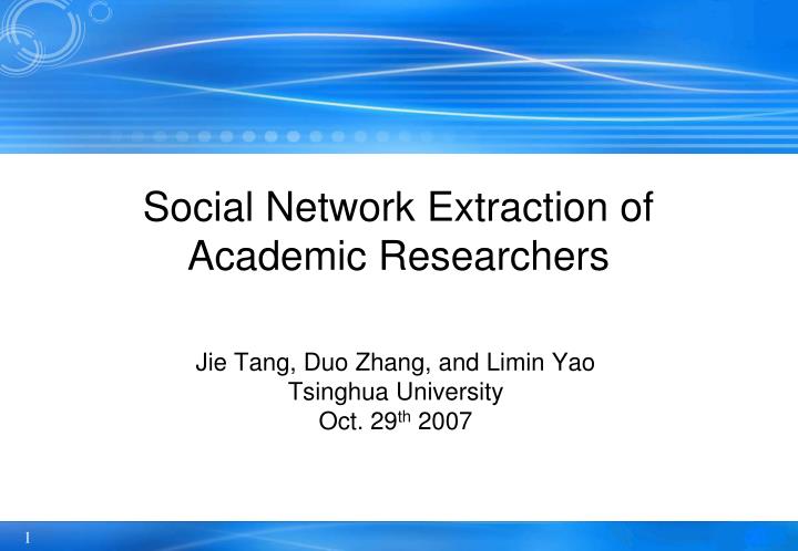 social network extraction of academic researchers