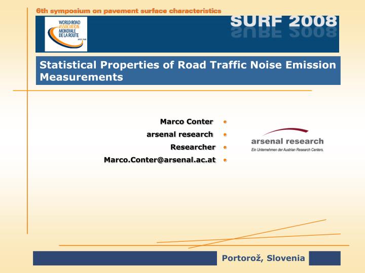 statistical properties of road traffic noise emission measurements