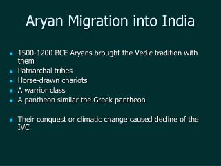 Aryan Migration into India