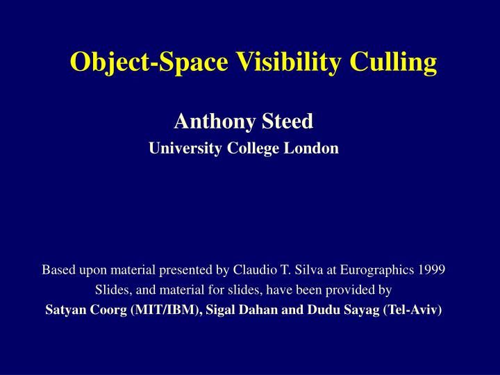 object space visibility culling