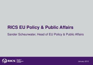 RICS EU Policy &amp; Public Affairs