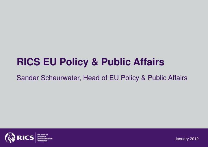 rics eu policy public affairs