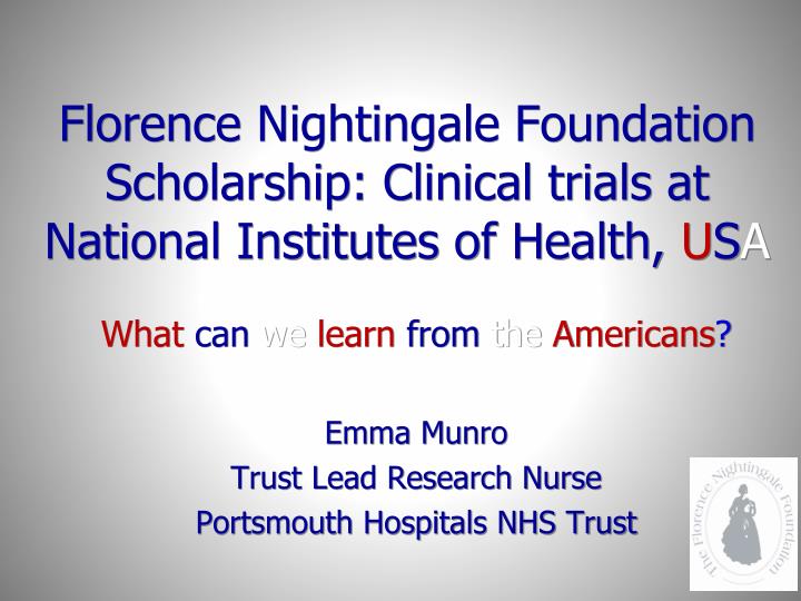 florence nightingale foundation scholarship clinical trials at national institutes of health u s a