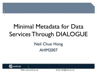 Minimal Metadata for Data Services Through DIALOGUE