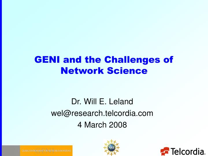 geni and the challenges of network science