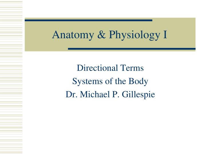 anatomy physiology i