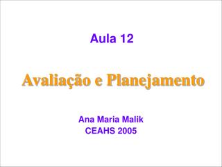 avalia o e planejamento