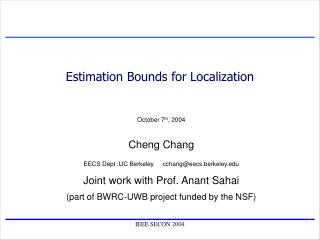 Estimation Bounds for Localization