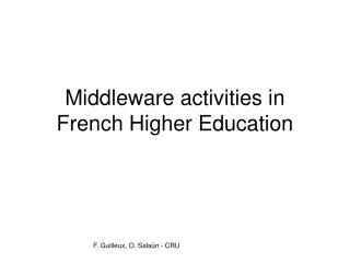 Middleware activities in French Higher Education