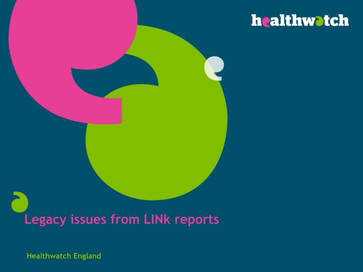legacy issues from link reports