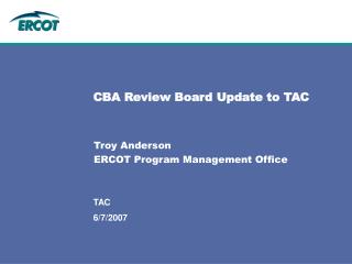 CBA Review Board Update to TAC