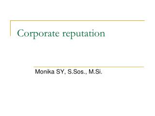 corporate reputation