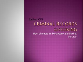 Criminal Records Checking