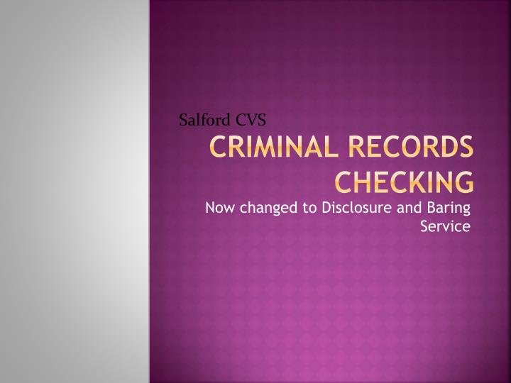 criminal records checking