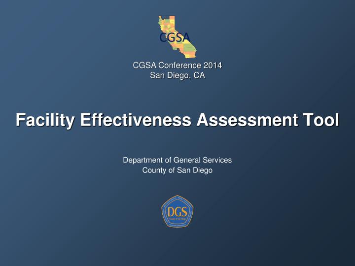 facility effectiveness assessment tool