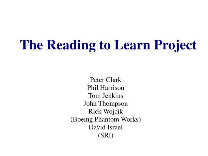 the reading to learn project