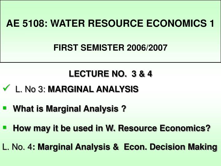 ae 5108 water resource economics 1 first semister 2006 2007