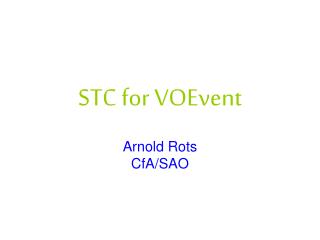 STC for VOEvent