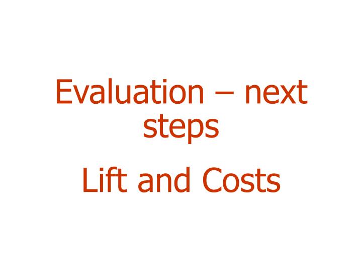 evaluation next steps