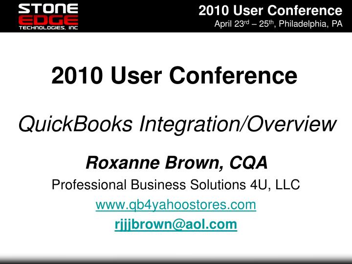 2010 user conference