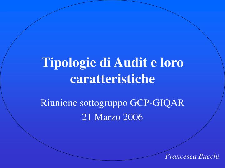 tipologie di audit e loro caratteristiche