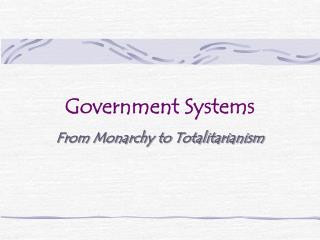 Government Systems