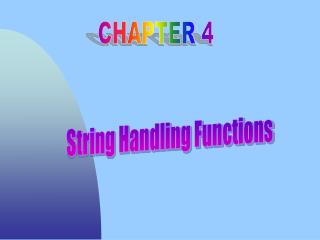 String Handling Functions