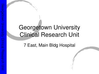 Georgetown University Clinical Research Unit