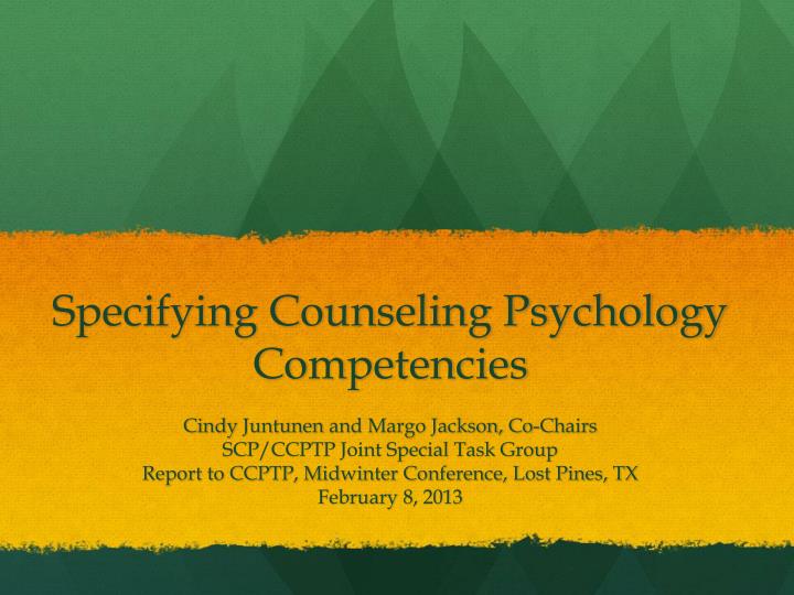 specifying counseling psychology competencies