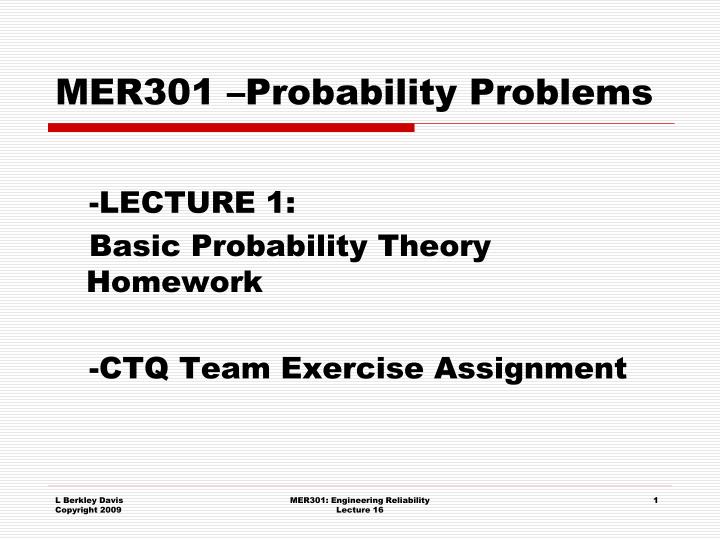 mer301 probability problems