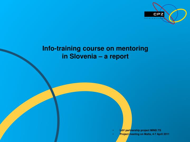 info training course on mentoring in slovenia a report