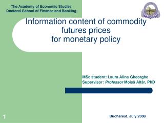 Information content of commodity futures prices for monetary policy