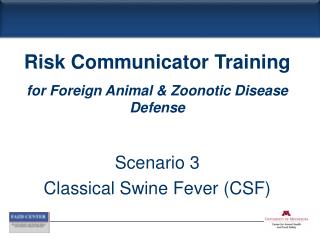 Scenario 3 Classical Swine Fever (CSF)