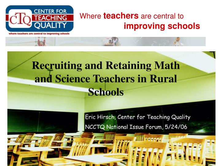 where teachers are central to improving schools