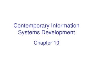 Contemporary Information Systems Development