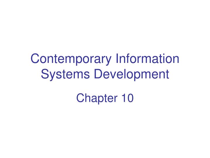 contemporary information systems development