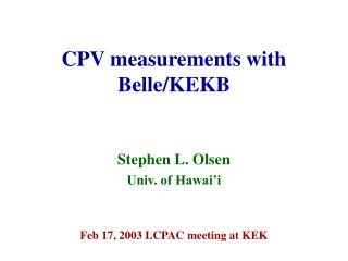 CPV measurements with Belle/KEKB