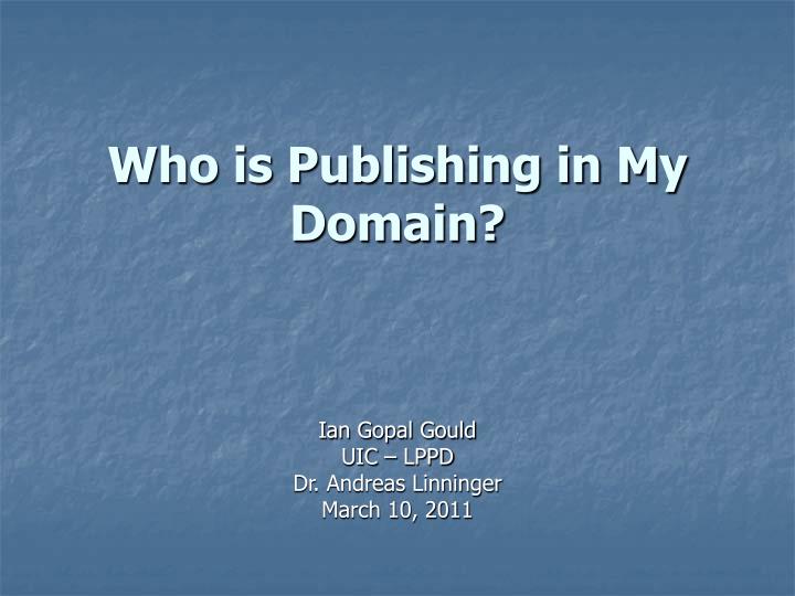 who is publishing in my domain