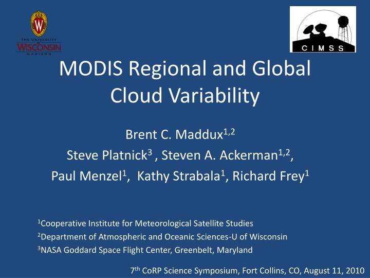 modis regional and global cloud variability