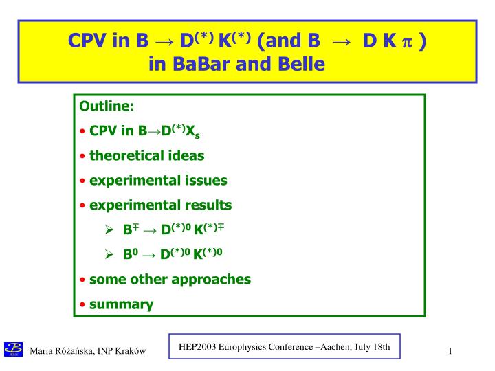 cpv in b d k and b d k in babar and belle