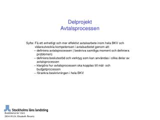 delprojekt avtalsprocessen