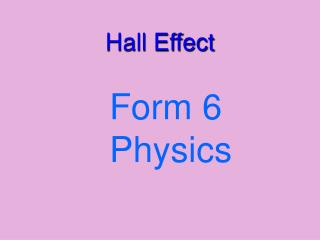 Hall Effect