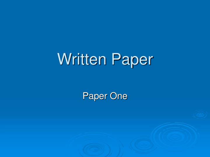 written paper