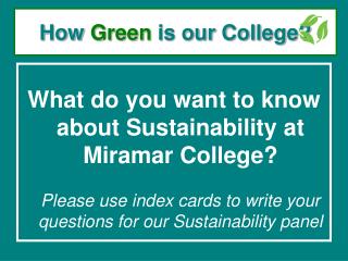 How Green is our College?