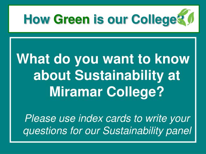 how green is our college